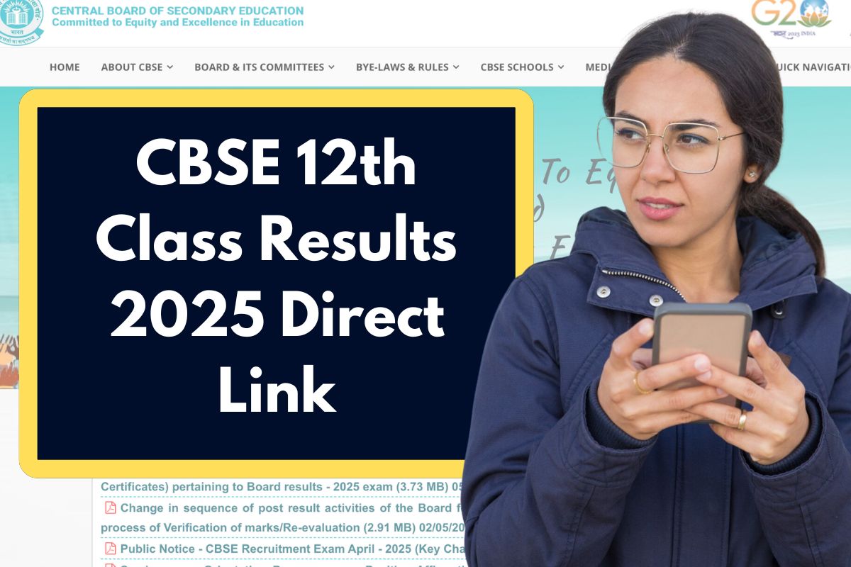 CBSE 12th Results 2025: www.cbse.gov.in CBSEBoard 12th Class Marksheet Direct Link